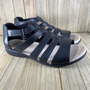 Aravon Women's Size 10 Abbey Gladiator Black Sandals CH8706